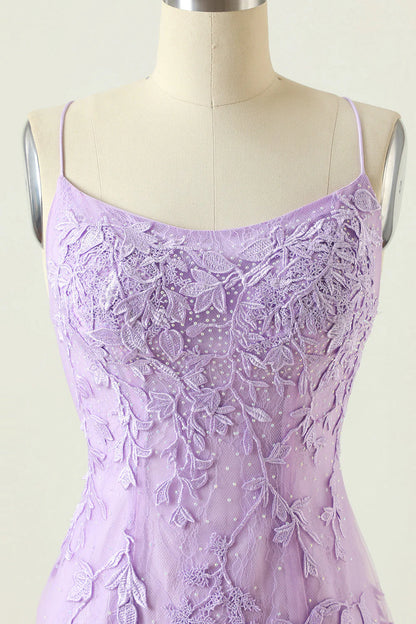 Purple sticker backless tight fitting Cocktail Dresses