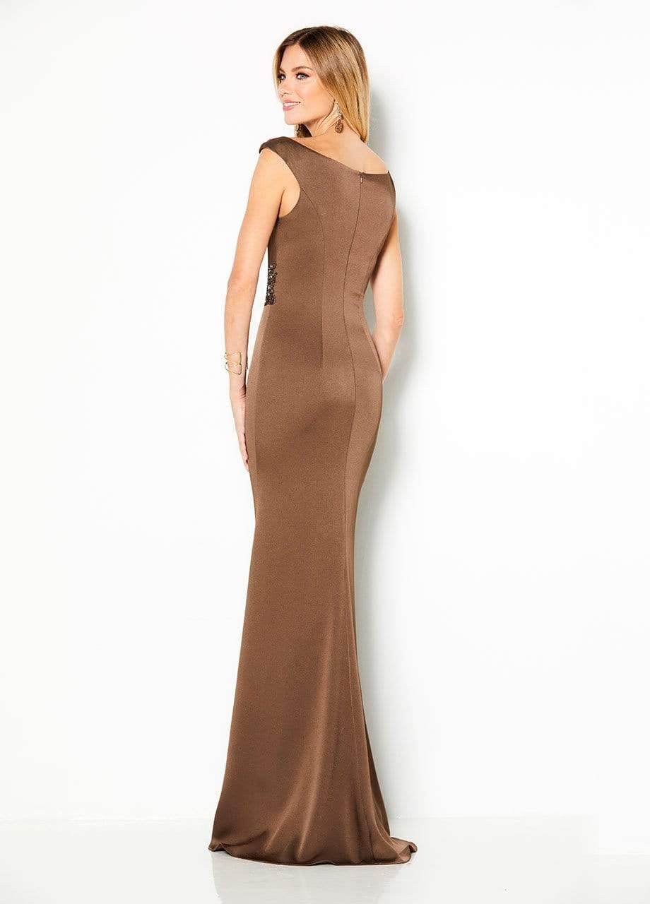 Mermaid / Trumpet Elegant Formal Evening Dress Scoop Neck Sleeveless Floor Length Satin with Ruched Crystals