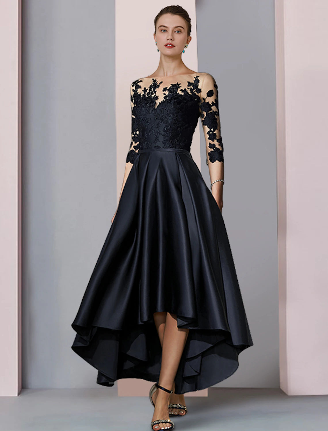 A-Line Mother of the Bride Dress Fall Wedding Guest Elegant High Low S – LD  Dress