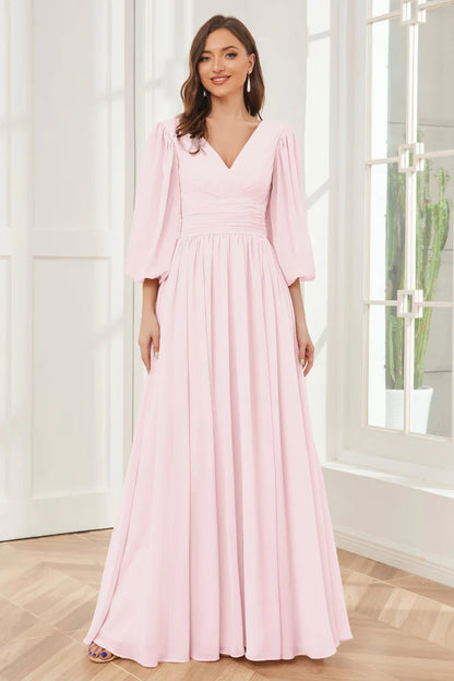 Long Sleeves Bridesmaid Dresses with Slit