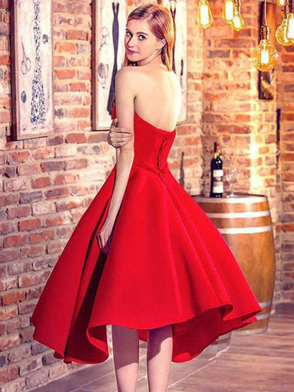 A-Line/Princess Sleeveless Sweetheart Satin Short/Mini Dresses