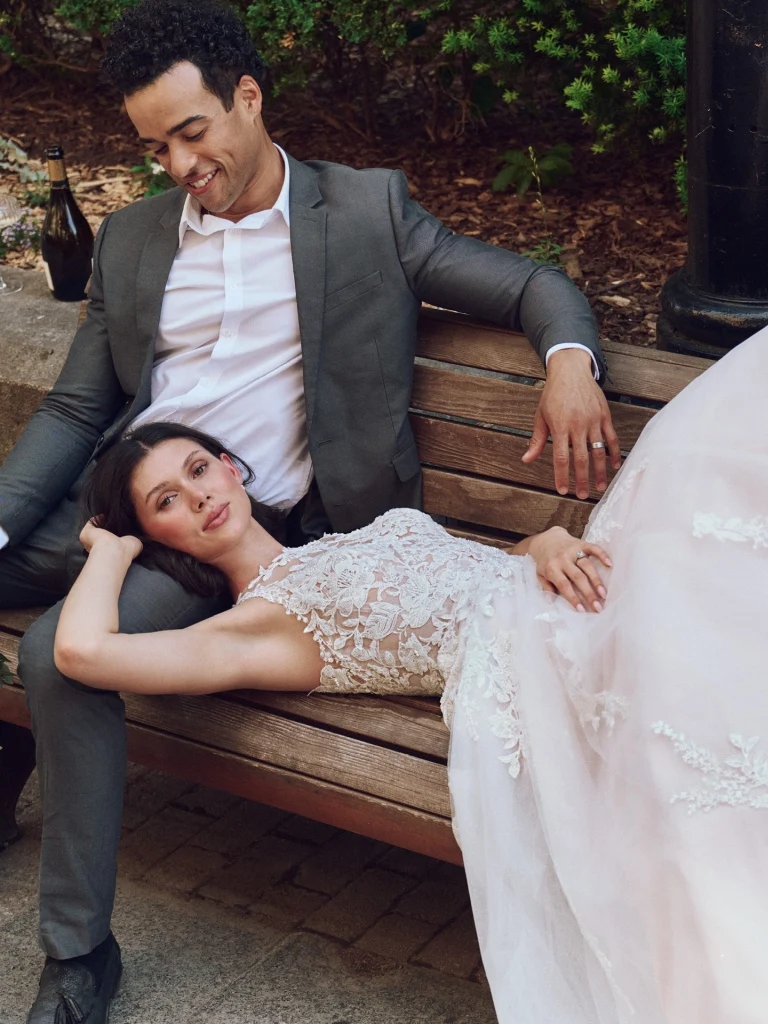 romantic a-line halter lace illusion back chapel train wedding dress