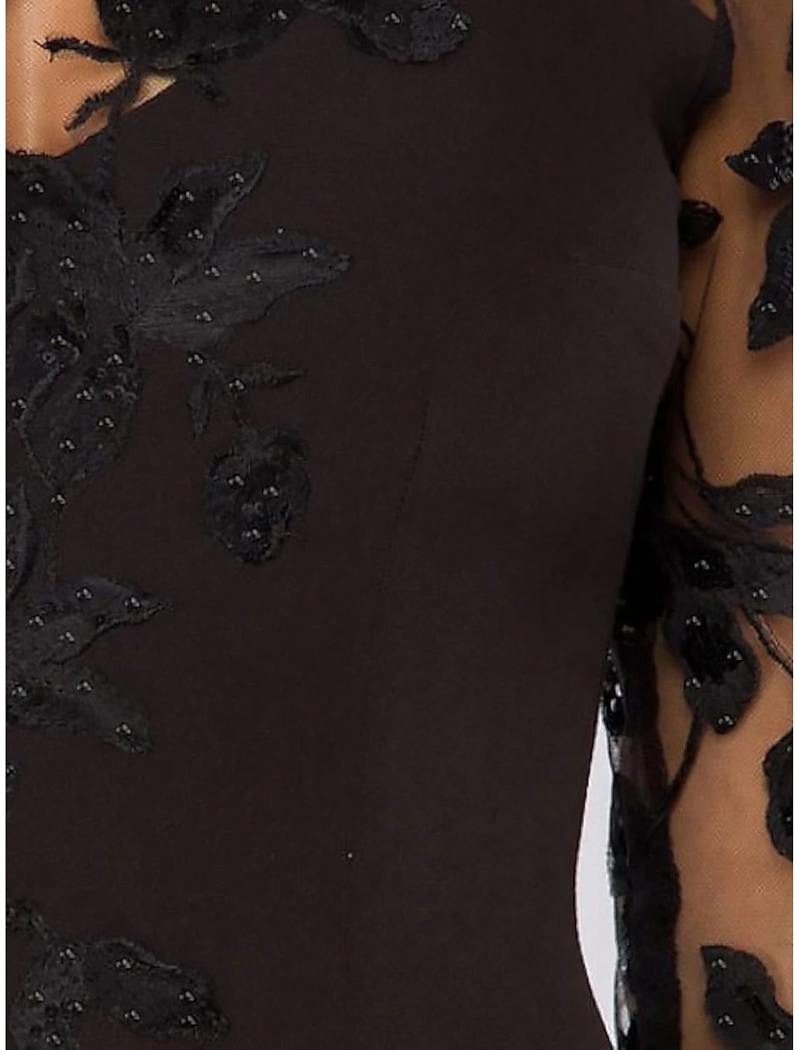 A-Line Evening Gown Elegant Dress Wedding Guest Floor Length 3/4 Length Sleeve Jewel Neck Satin with Beading Appliques