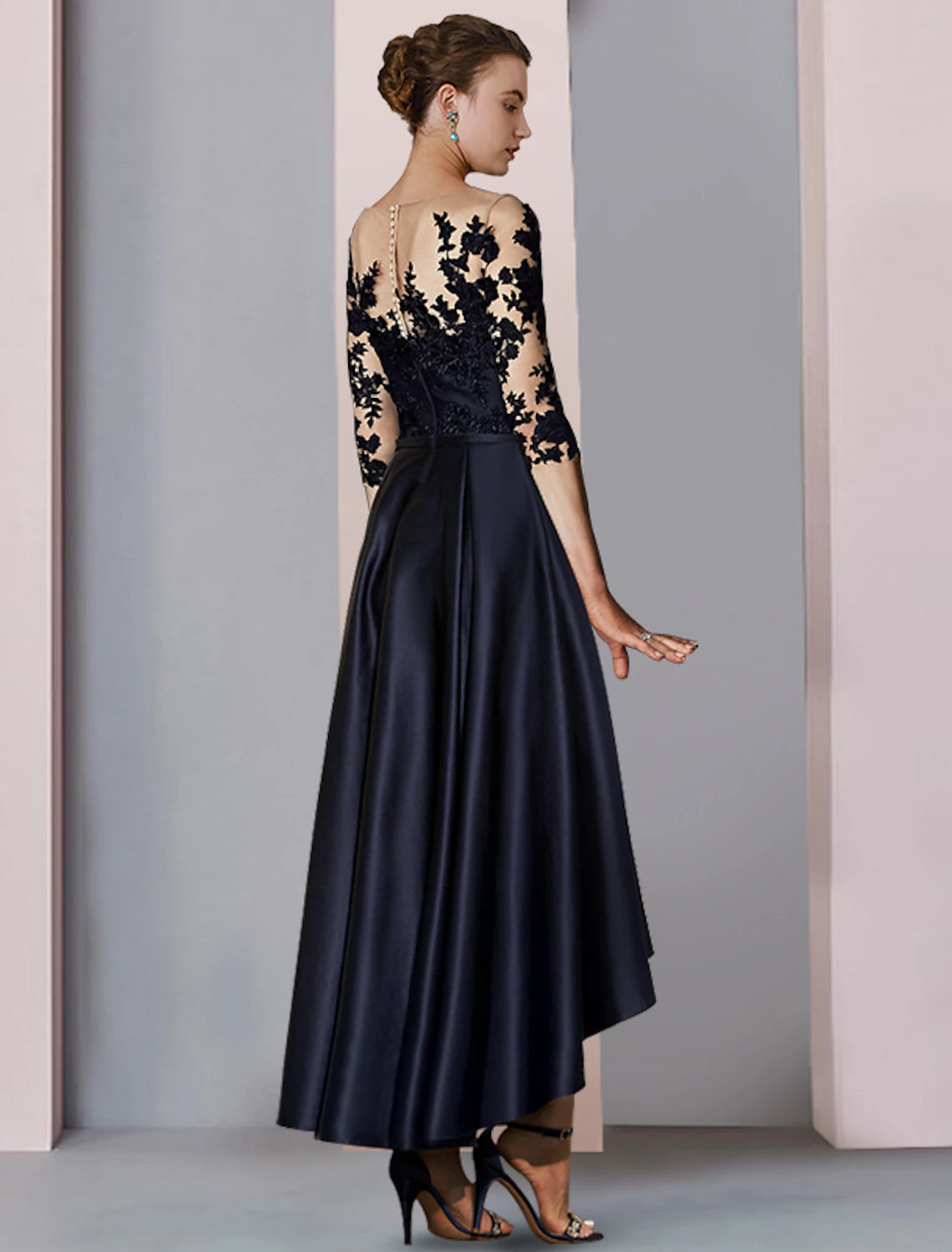 A-Line Mother of the Bride Dress Fall Wedding Guest Elegant High Low S LD Dress A-Line Mother of the Bride Dress Fall Wedding Guest Elegant High Low S LD Dress
