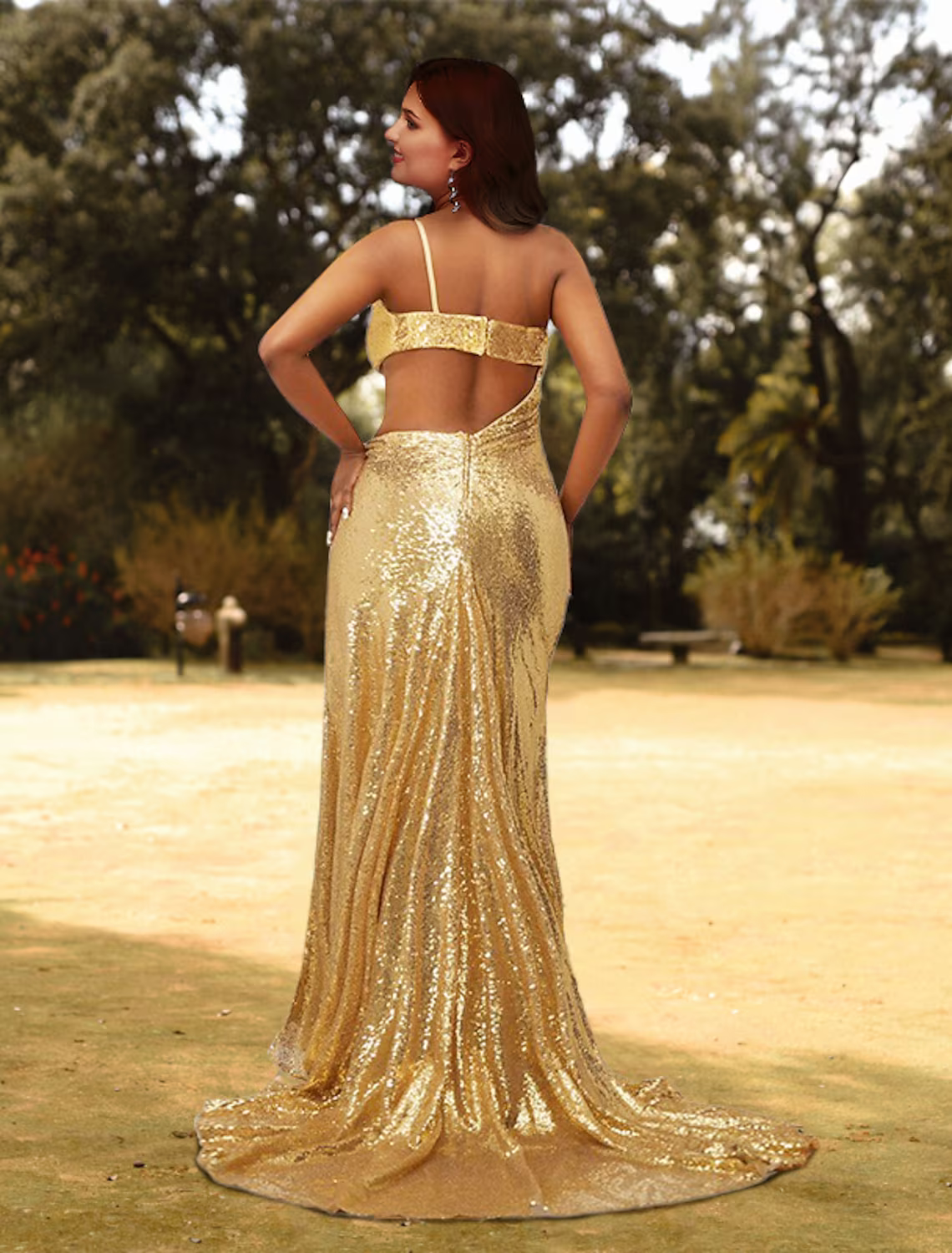 Prom Dresses Plus Size Dress Wedding Guest Court Train Sleeveless One Shoulder Sequined with Slit