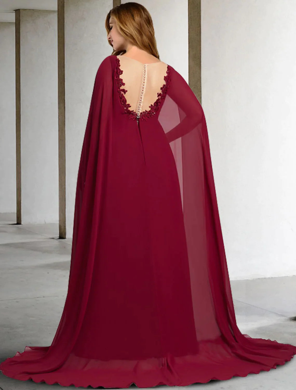 A-Line Mother of the Bride Dress Plus Size Elegant V Neck Chiffon Lace Sleeveless with Pleats Beading Appliques