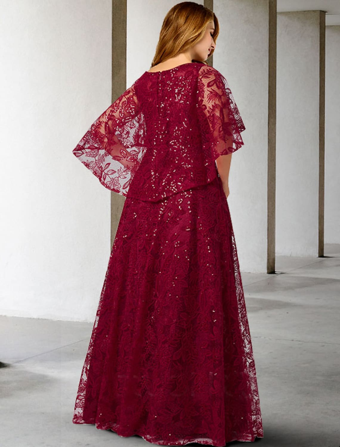 A-Line Mother of the Bride Dress Plus Size Elegant Floor Length Lace H – LD Dress