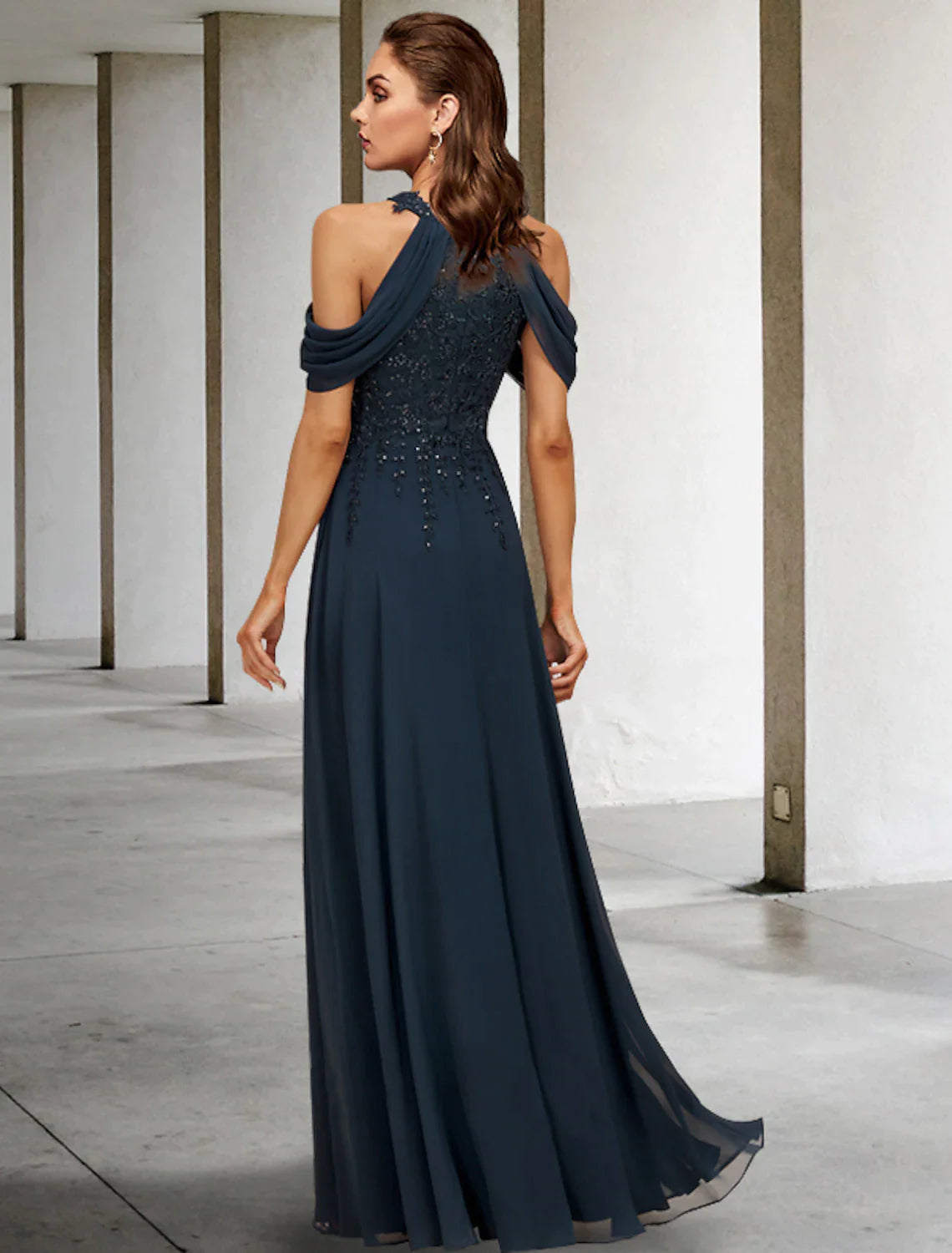 A-Line Mother of the Bride Dress Plus Size Elegant Floor Length Lace Tulle Sequined Sleeveless with Appliques