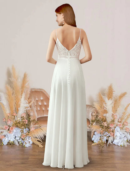 Romantic A-line Sweetheart Spaghetti Strap V Back High Slit Floor Length Party Dress