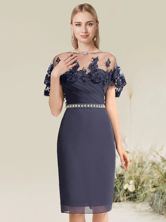 Cocktail Dresses Wedding Knee Length Short-Sleeve Strapless Lace